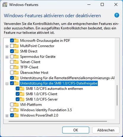 Bild 7: Die alten SMB-Protokolle sind von Malware angreifbar. Schalten Sie diese ab