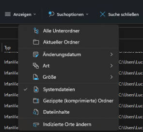 Bild 8: Mit den Suchoptionen können Sie weiter filtern