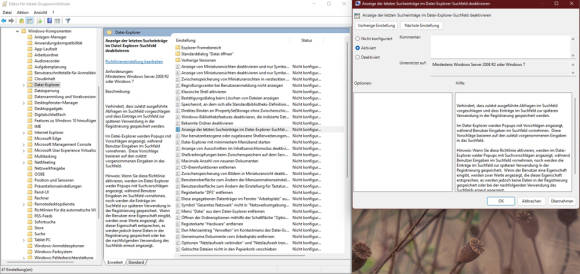 Bild 10: Um Web-Ergebnisse auszuschalten, brauchts den Zugriff auf den Gruppenrichtlinien-Editor
