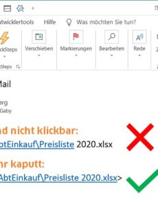 E-Mail: Links trotz Leerzeichen klickbar einfügen