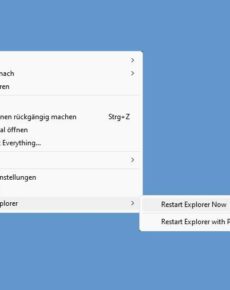 Windows-Explorer per Kontextmenü neu starten