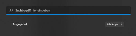 Bild 5: Im Startmenü finden Sie die Suche am oberen Rand