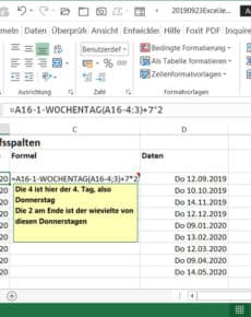 Excel: Zeig mir alle zweiten Dienstage oder dritten Mittwoche
