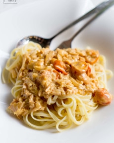 Spaghetti mit Räucherlachssauce
