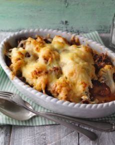 Würziger Hackfleischauflauf mit Blumenkohl