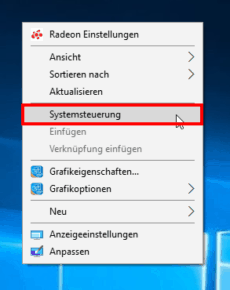 Windows 10: Das Kontextmenü um den Befehl Systemsteuerung erweitern