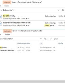Windows 10: Suchresultat bitte immer in der Detail-Ansicht