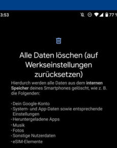 Android-Handy auf Werkseinstellungen zurücksetzen