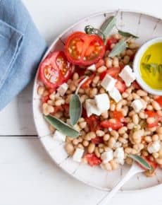 Weißer Bohnensalat mit Feta