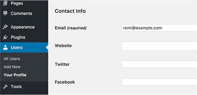 zusätzliche Felder Benutzerprofile WP