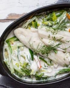 Fischpfanne mit Frühlingsgemüse