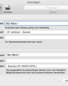 Mac: An Fritzbox angeschlossenen Netzwerk-Drucker installieren