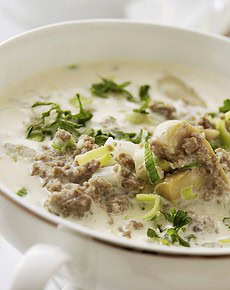 Käse-Lauch-Hack-Suppe