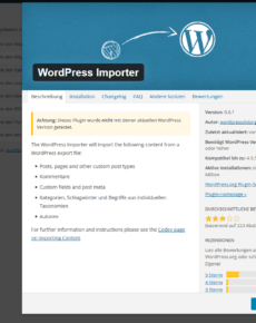Inhalte der WordPress Seite exportieren und importieren