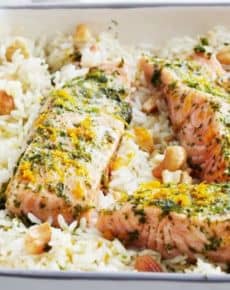 Orangen-Lachs mit Nussreis