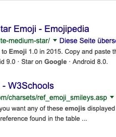 EMOJI – Google Suchergebnisse mit Icons (UNICODES) ❤