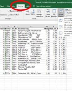 Excel: Kopfzeile in einer Tabelle fixieren