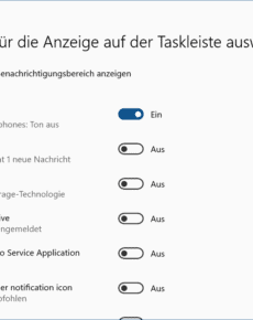 Windows Symbole im Infobereich der Taskleiste einblenden / ausblenden
