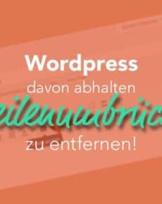 WordPress „Kein Zeilenumbruch“ Problem gelöst