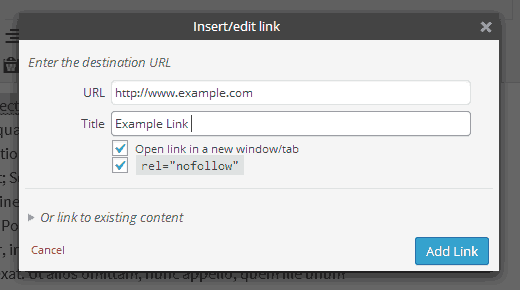 NoFollow Checkbox NoFollow Checkbox